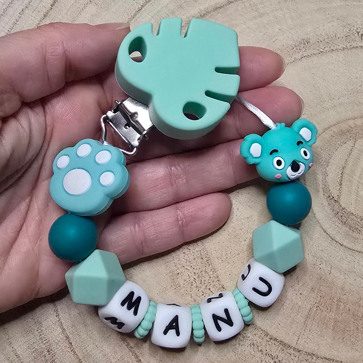 Attache-tétine personnalisée Modèle Manu Petit koala