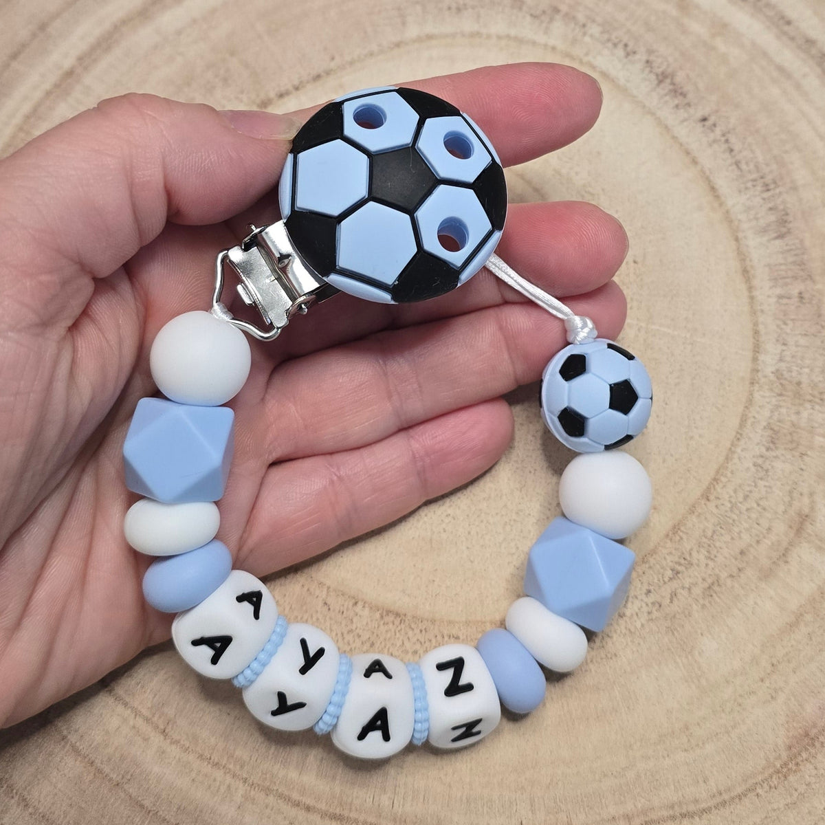 Attache-tétine personnalisée Modèle Timéo Ayaz Football