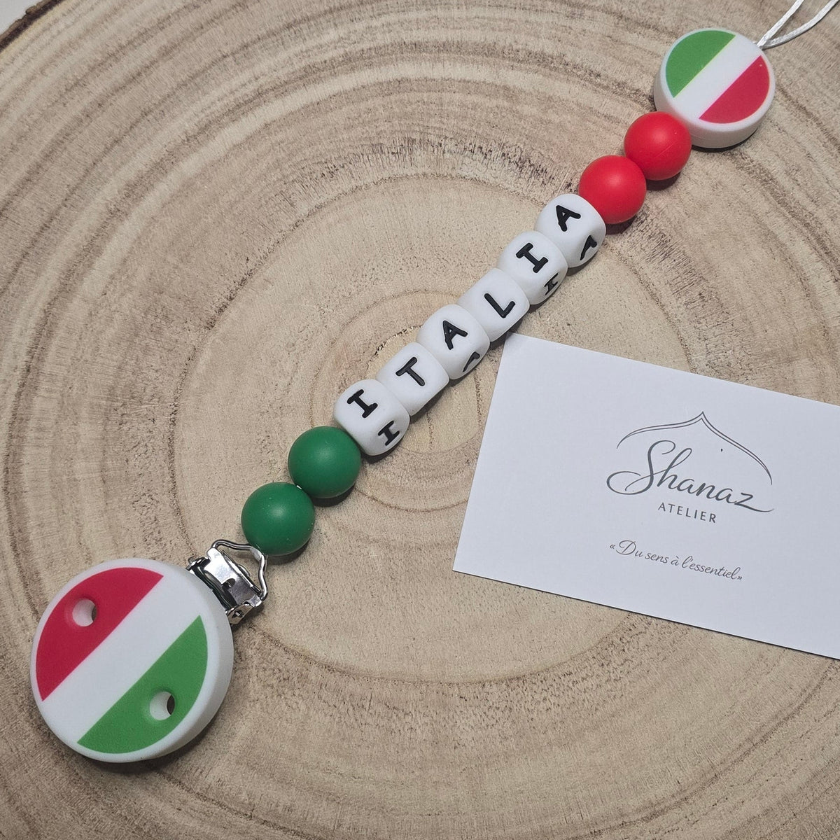 Attache-tétine personnalisée Modèle Italie