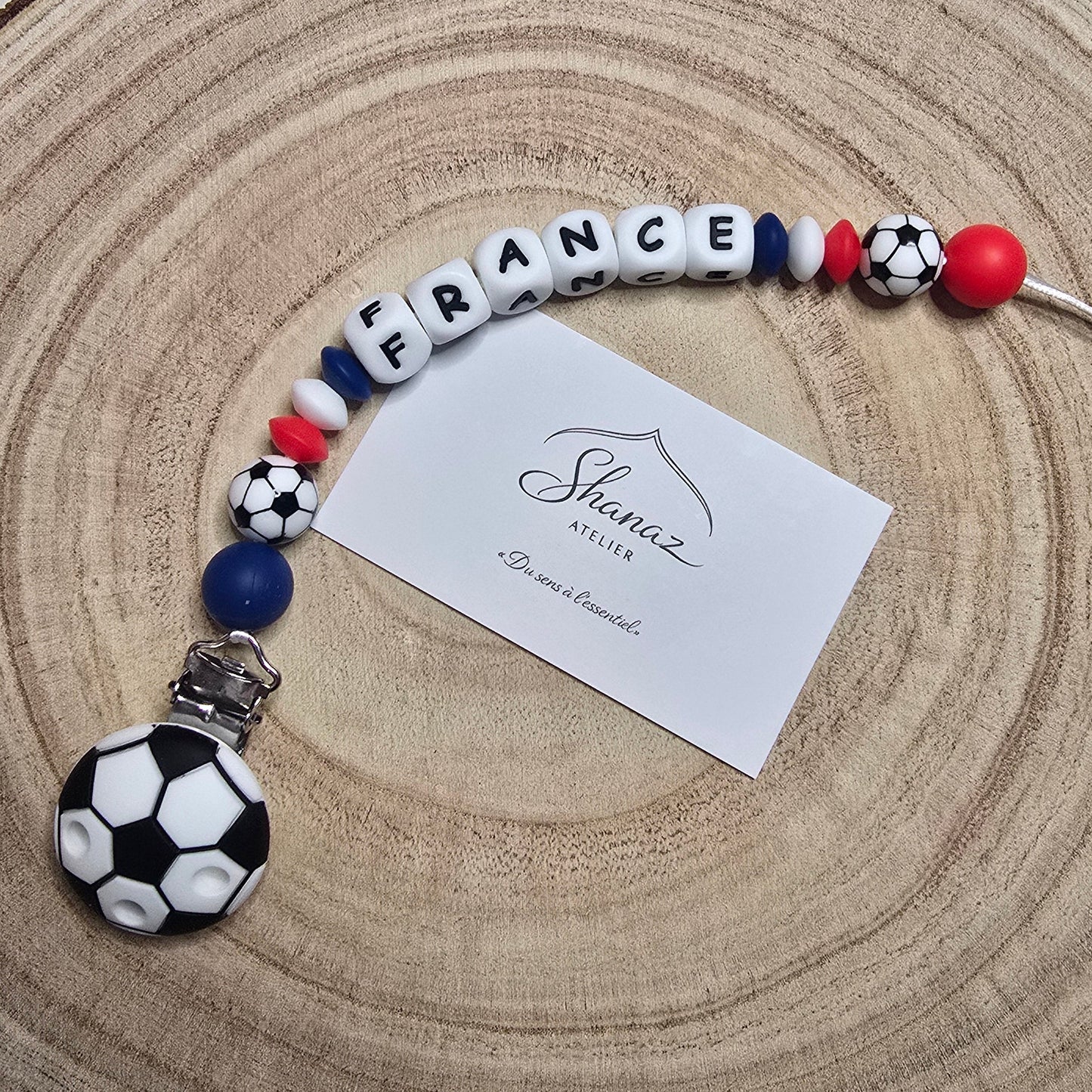 Attache-tétine personnalisée Modèle Foot - France