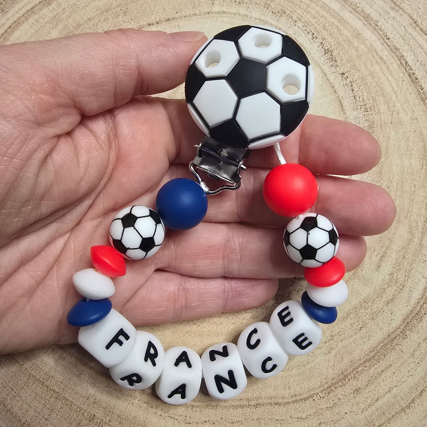 Attache-tétine personnalisée Modèle Foot - France