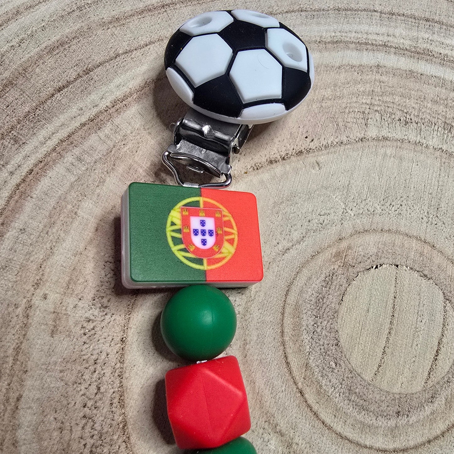 Attache-tétine personnalisée Modèle Foot - Portugal