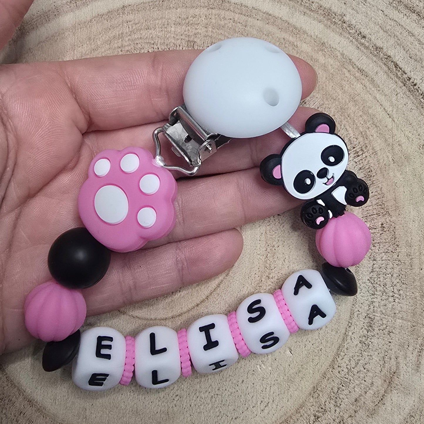 Attache-tétine personnalisée Modèle Nolan Panda