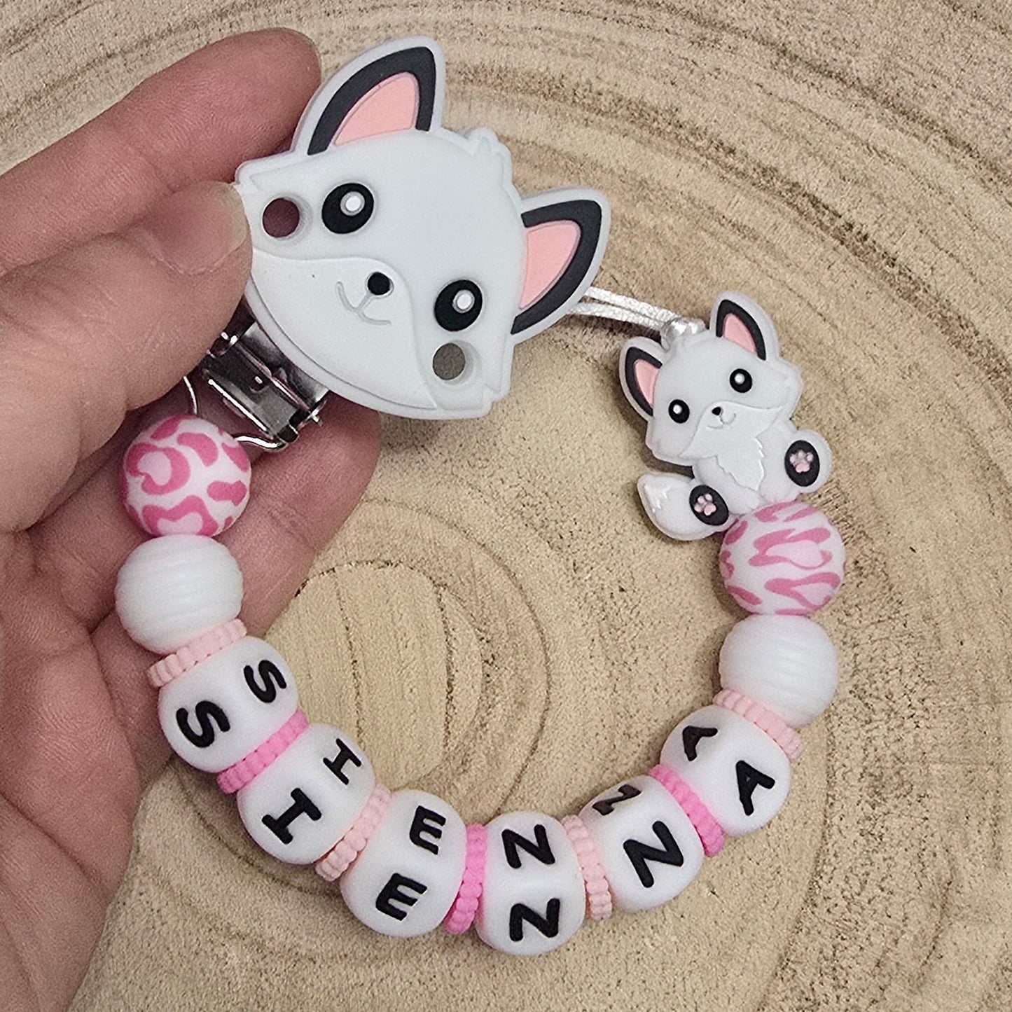 Attache-tétine personnalisée Modèle Sienna Renardeau