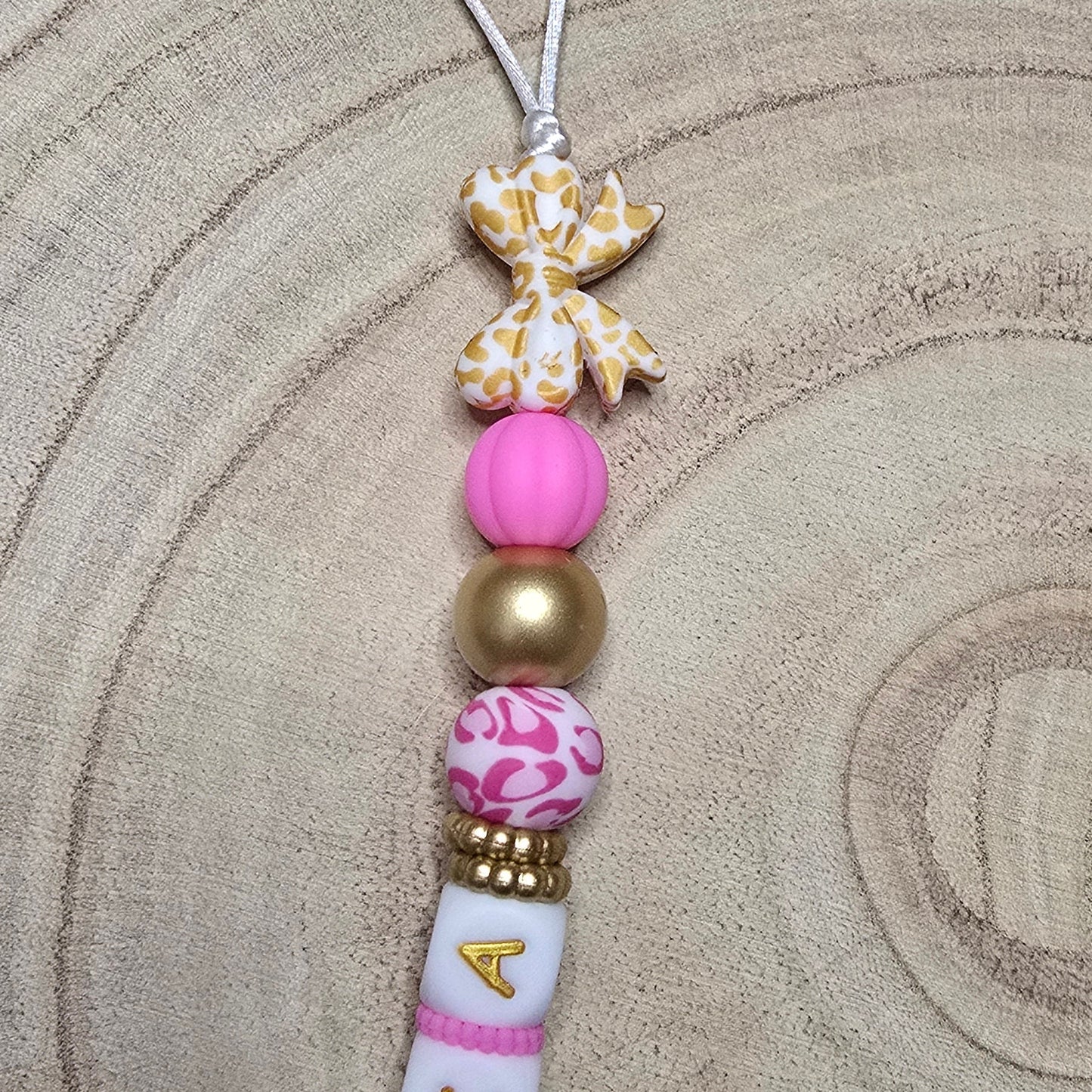 Attache-tétine personnalisée Modèle Mia Rosé Doré