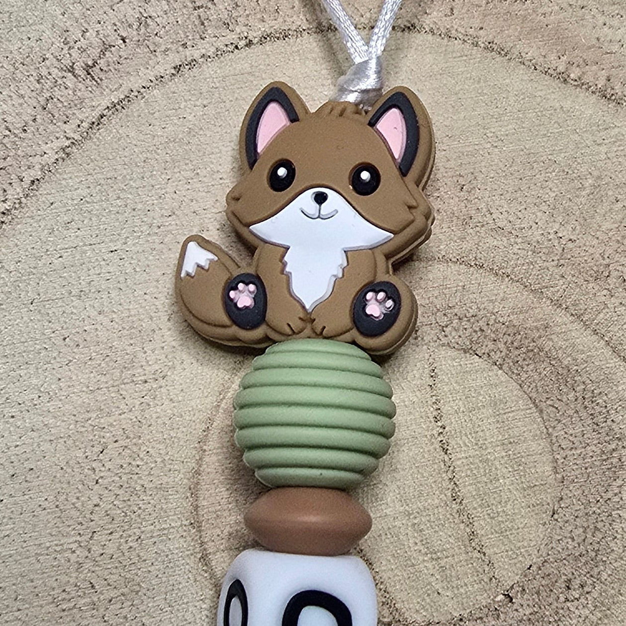Attache-tétine personnalisée Modèle Keylio Renard nature