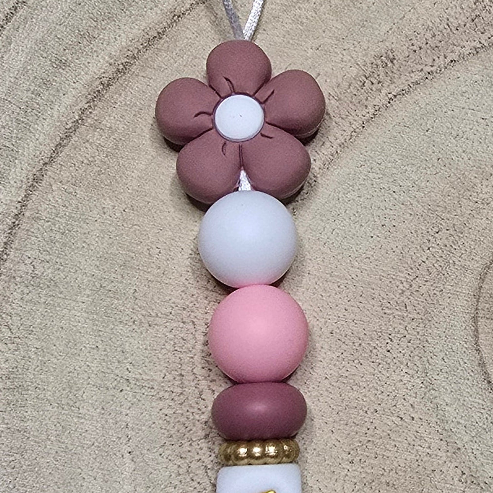 Attache-tétine personnalisée Modèle Talya Fleur poudrée