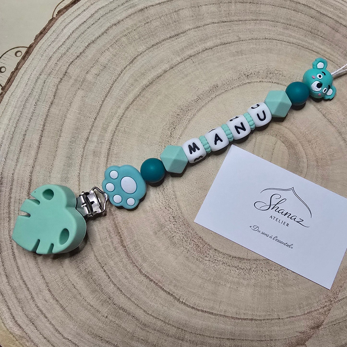 Attache-tétine personnalisée Modèle Manu Petit koala