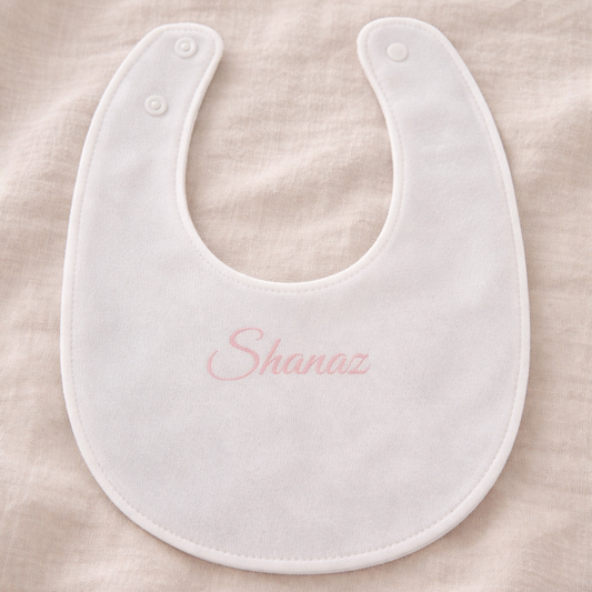 Bavoir bébé personnalisé prénom flocage vinyle thermocollé