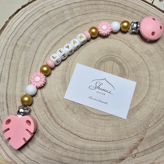 Attache-doudou personnalisé Modèle Liyah Marguerite