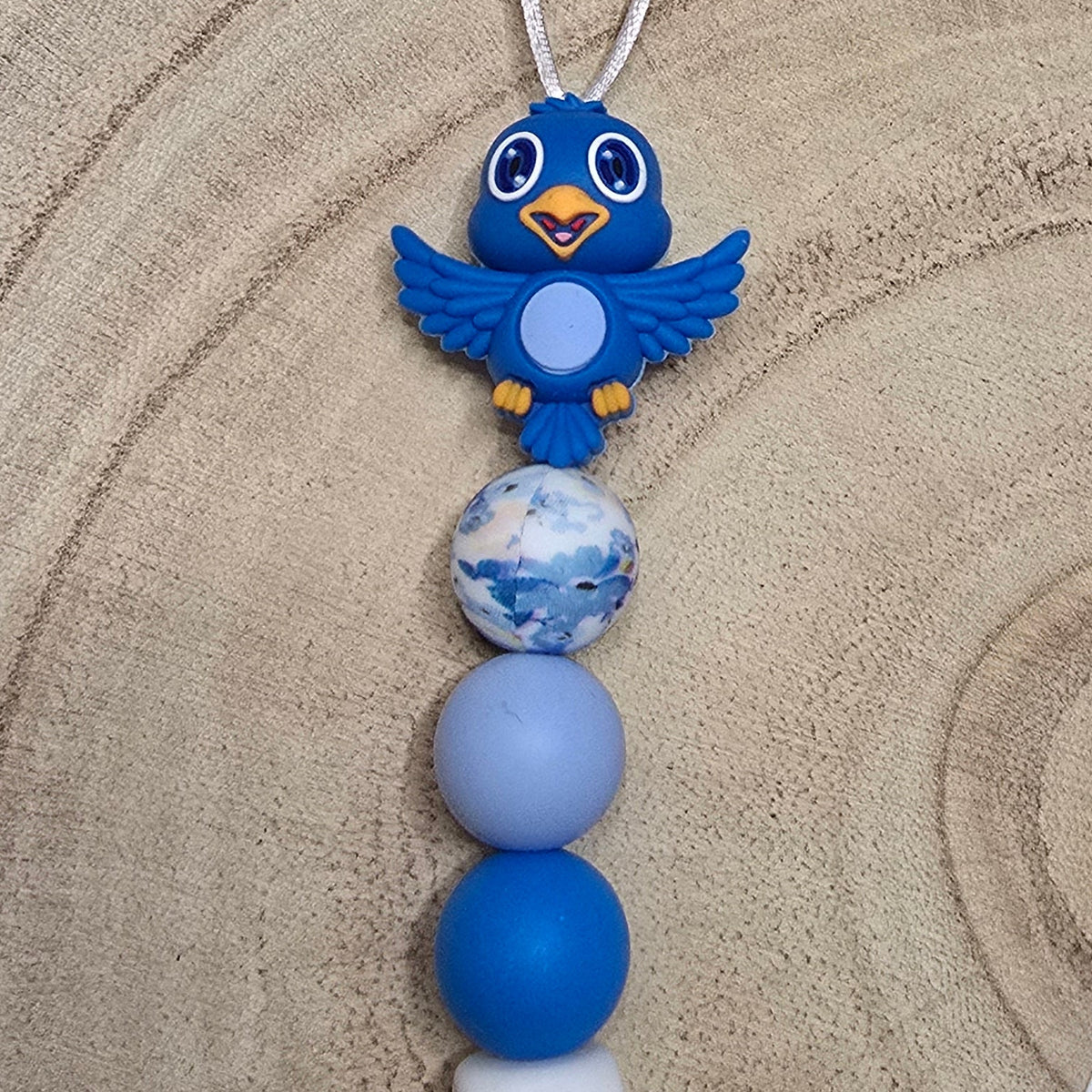Attache-tétine personnalisée Modèle Cali Oiseau bleu
