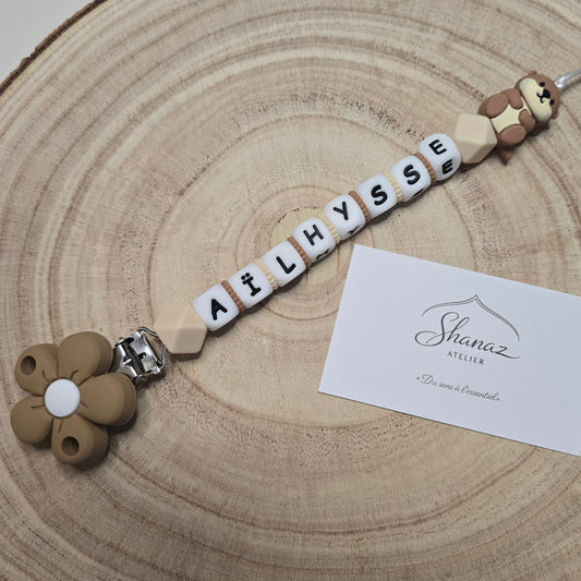 Attache-tétine personnalisée Modèle Aïlhysse Marmotte des montagnes