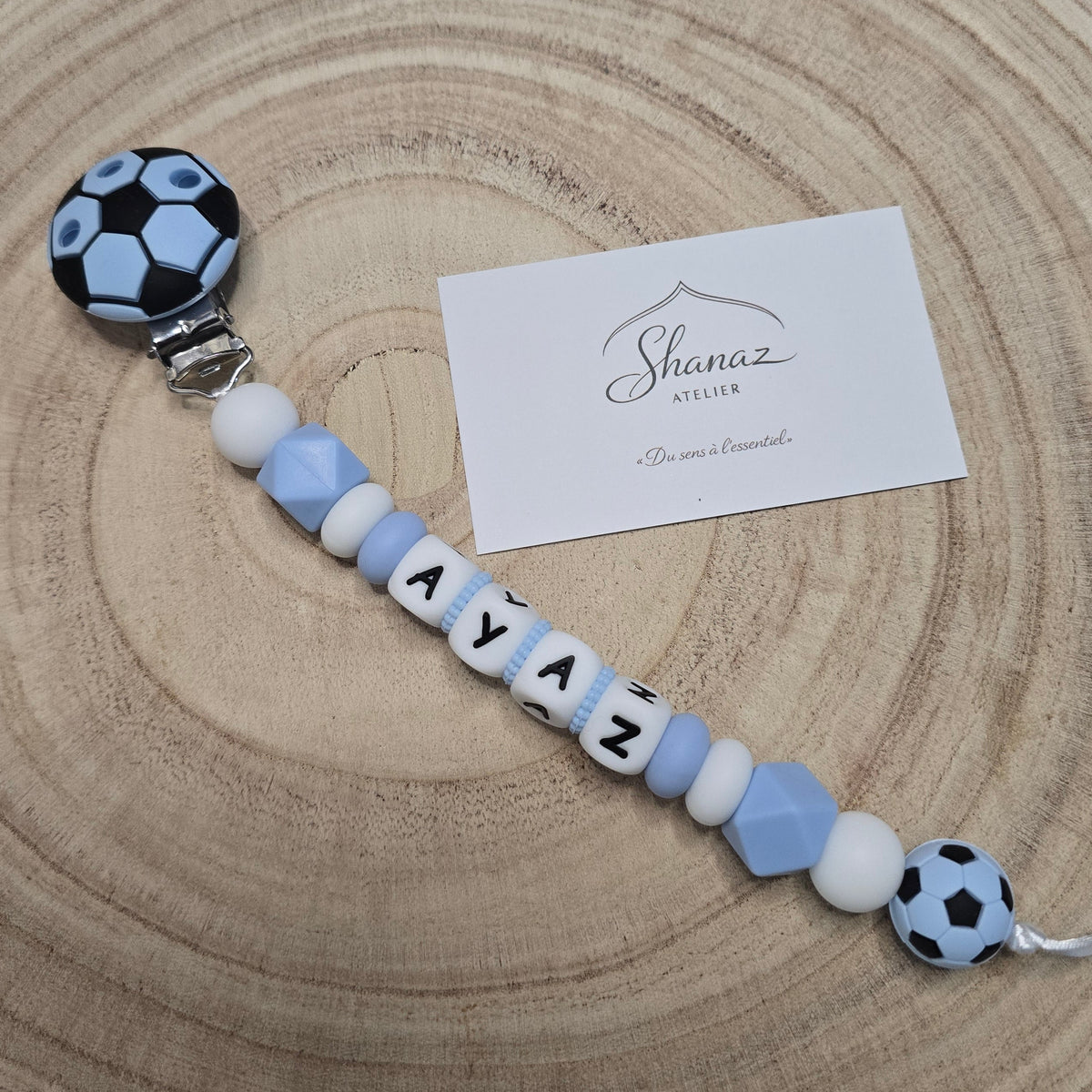 Attache-tétine personnalisée Modèle Timéo Ayaz Football